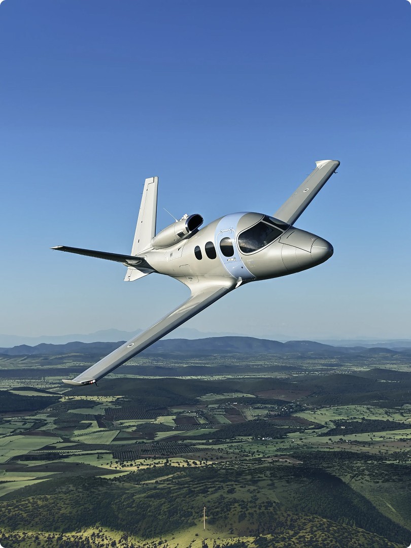 Cirrus Vision Jet flying over Spain