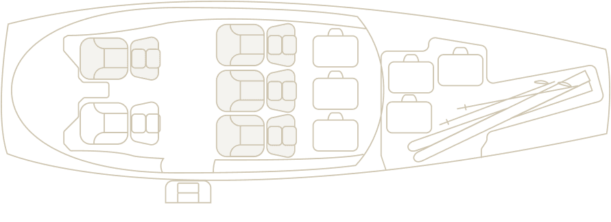 Cirrus Vision Jet cabin configuration with luggage