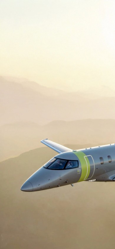 Closeup of pilots flying the Pilatus PC-24