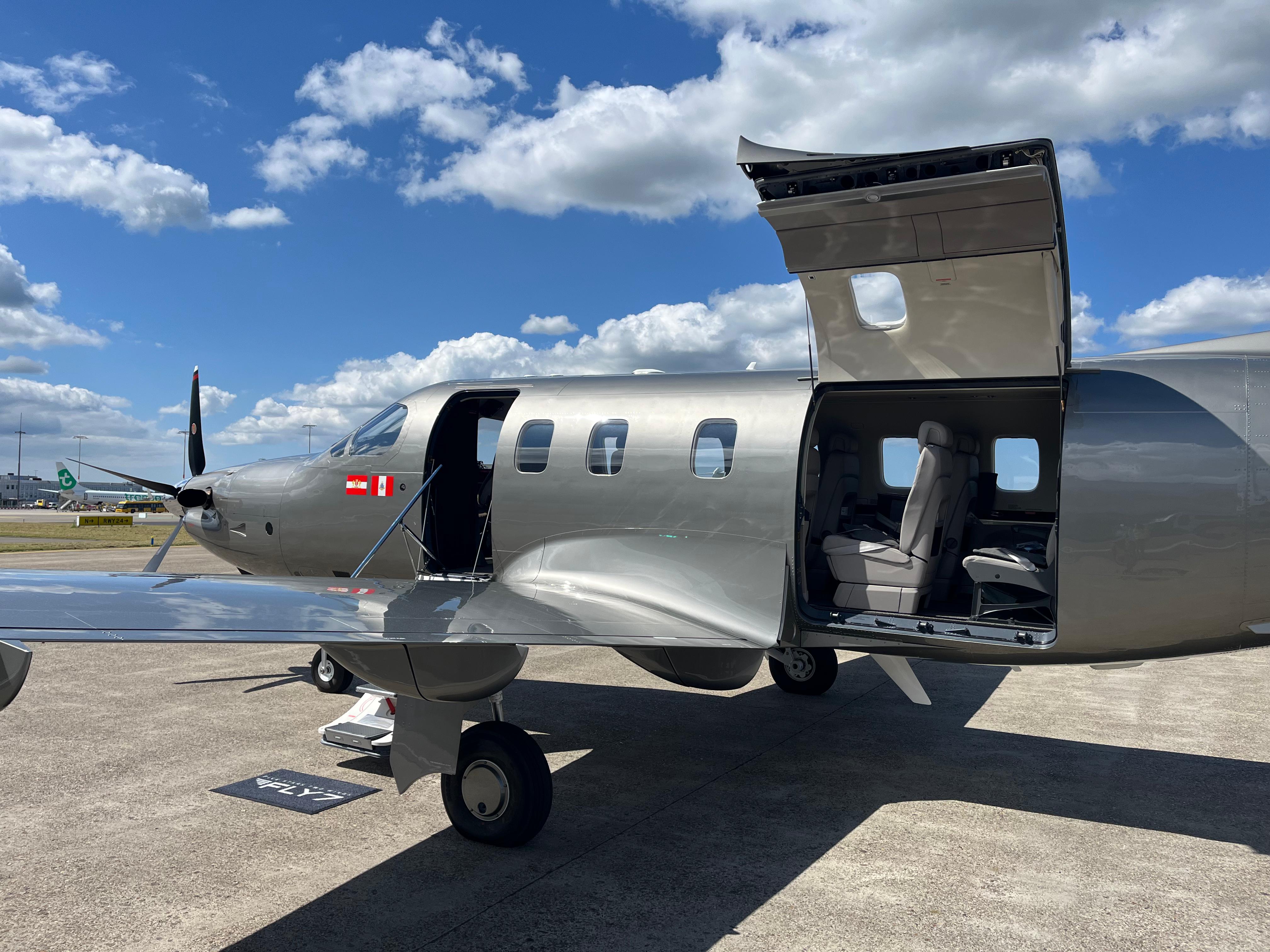 Pilatus PC-12 exterior with cargo door open